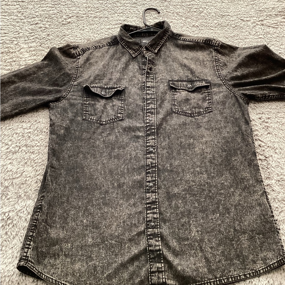 ONLY & SONS Charcoal Denim Shirt